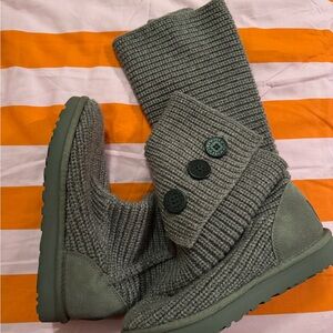 UGG Gray Knit Winter Boots